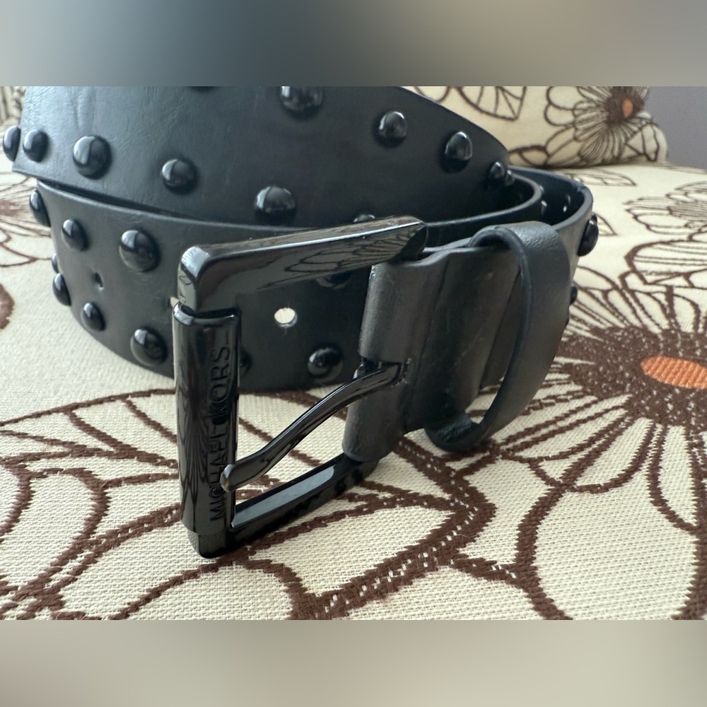 FINAL PRICE Michael Kors Black Studded Belt, size M/L